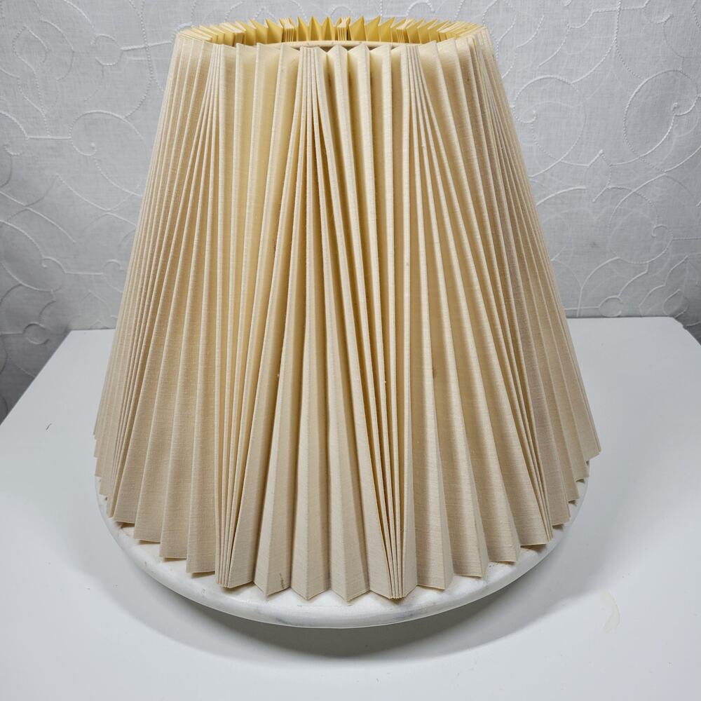 Vintage Stiffel Inverted Pinch Pleat Lamp Shade 11" Cream Fabric Accordion Retro